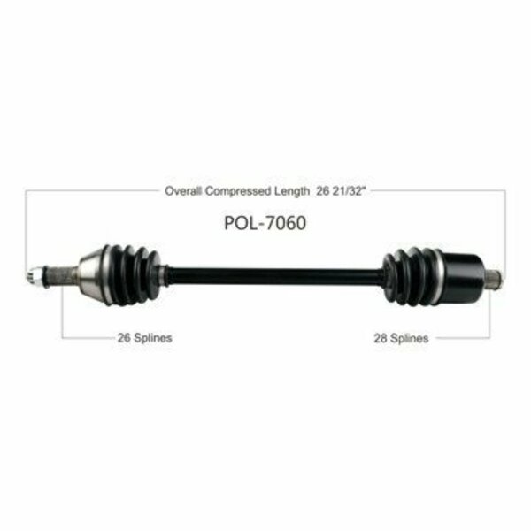 Wide Open OE Replacement CV Axle for POL 60 INCH REAR L/R RZR/GENERAL EPS 15-17 POL-7060